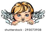 portrait of an little angel... | Shutterstock .eps vector #293073938