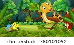 snake with birds in the forest | Shutterstock . vector #780101092