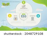 esg banner web icon for... | Shutterstock .eps vector #2048729108