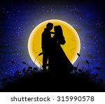 love in the lunar night sky | Shutterstock .eps vector #315990578