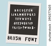 clean hand drawn brush font.... | Shutterstock .eps vector #390377605