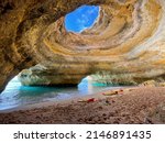 Benagil caves in algarve portugal 