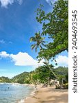 Small photo of Port Barton, Palawan Philippines - December 23 2023 - Beautiful coastline and turquoise water at the Port Barton Beach in San Vicente, Palawanin the White Beach near Port Barton