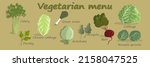 set of nine vegetables on a... | Shutterstock .eps vector #2158047525