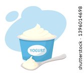 Spoon With Yogurt And Yogurt...
