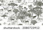 toile antelopes animals in... | Shutterstock .eps vector #2080723912