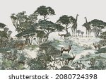 safari panorama landscape... | Shutterstock .eps vector #2080724398