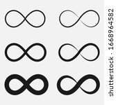 set of infinity symbol black... | Shutterstock .eps vector #1668964582