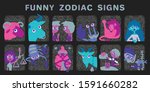 funny zodiac signs. set.... | Shutterstock .eps vector #1591660282