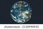 Small photo of Planet earth globe view from spaceflight with realistic earth surface from space and world map as in outer space point of view . Elements of this image furnished by NASA planet earth and space .