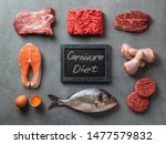 Carnivore Diet Concept. Raw...