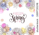 hello spring text. spring... | Shutterstock .eps vector #1009720198