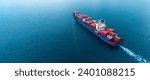 Small photo of Aerial view container cargo maritime ship freight shipping by container cargo ship, Global business import export commercial trade logistic container cargo freight shipping.