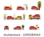 different car accidents with... | Shutterstock . vector #1090289465