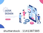 ux   ui design concept with... | Shutterstock .eps vector #1141387385