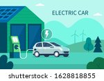 charging electric car battery... | Shutterstock .eps vector #1628818855