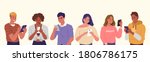 young people looking on... | Shutterstock .eps vector #1806786175