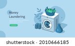 wash machine with criminal cash ... | Shutterstock .eps vector #2010666185