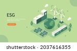 sustainable esg industry with... | Shutterstock .eps vector #2037616355