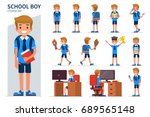  school boy character in... | Shutterstock .eps vector #689565148