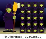 witch cartoon emotion faces... | Shutterstock .eps vector #325025672