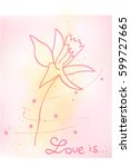 a lone daffodil | Shutterstock .eps vector #599727665
