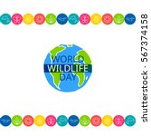 world wildlife day. vector... | Shutterstock .eps vector #567374158
