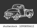 truck in vintage engraved style.... | Shutterstock .eps vector #1090850612