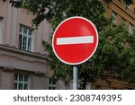 Traffic sign no entry for all vehicles one-way street