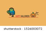 vector cartoon halloween... | Shutterstock .eps vector #1526003072