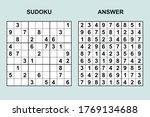 vector sudoku with answer 433.... | Shutterstock .eps vector #1769134688