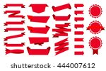 red flat ribbons set | Shutterstock .eps vector #444007612