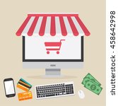 online shopping. business... | Shutterstock .eps vector #458642998