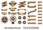 set of brown ribbons   badges... | Shutterstock .eps vector #524232868