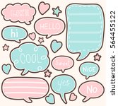 set of cute chat  talk  thought.... | Shutterstock .eps vector #564455122
