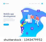 mobile app development concept  ... | Shutterstock .eps vector #1343479952