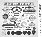 vintage vector design elements. ... | Shutterstock .eps vector #206268208