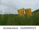 Yellow Rubber Boots Left In The ...