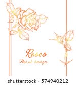vector greeting card with roses ... | Shutterstock .eps vector #574940212
