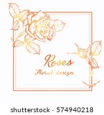 vector greeting card with roses ... | Shutterstock .eps vector #574940218