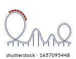 A roller coaster ride in a development park. icon isolated on a white background. vector illustration