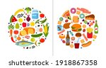 good and bad food. vegetables ... | Shutterstock .eps vector #1918867358