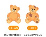 dirty and clean teddy bear... | Shutterstock .eps vector #1982899802