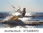 Kiteboarding.  A Kite Surfer...