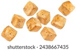 Roasted chicken cubes isolated...