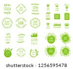 vector green grass  natural ... | Shutterstock .eps vector #1256595478