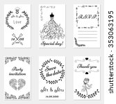 set of hand drawn wedding... | Shutterstock .eps vector #353063195