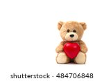 Teddy Bear: Health insurance or love concept on white background