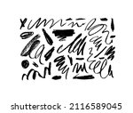 charcoal pencil curly lines and ... | Shutterstock .eps vector #2116589045