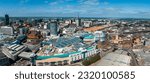 Small photo of View of the skyline of Birmingham, UK including The church of St Martin, the Bullring shopping centre and the outdoor market.